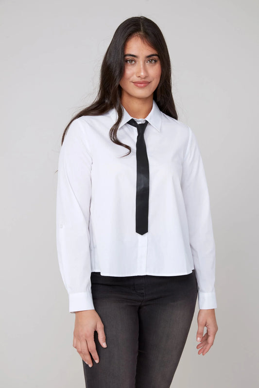 POPLIN REMOVABLE TIE TOP