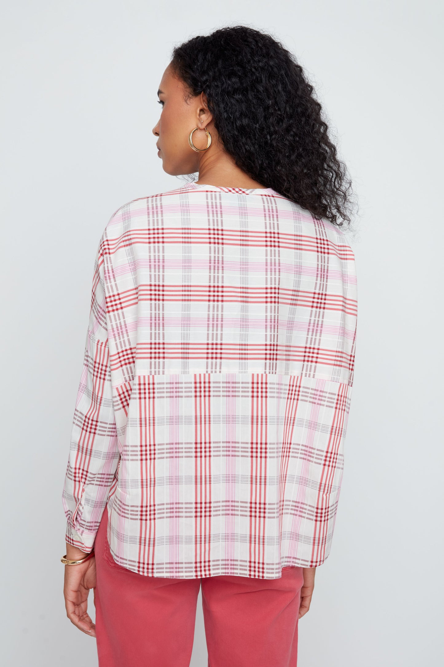 SCARLET PLAID TOP