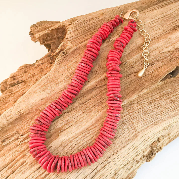 GEMSTONE HEISHI DISC NECKLACE