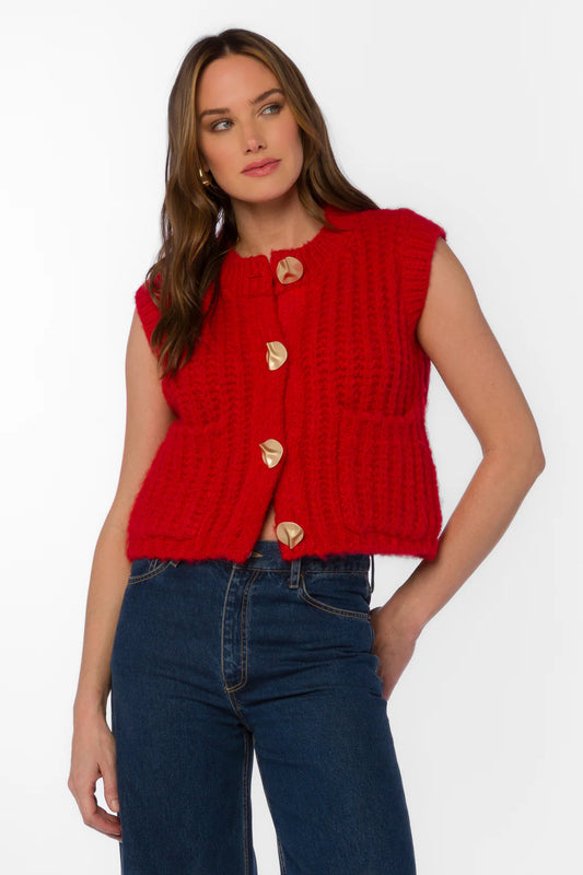SAVOYA RUBY BUTTON SWEATER