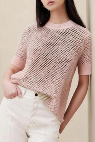 ALL OVER MESH PEARL TOP
