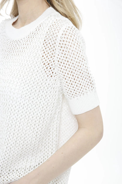 ALL OVER MESH PEARL TOP