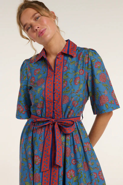 ALEXANDRA COLLAR DRESS IN DUSKY BLOOM