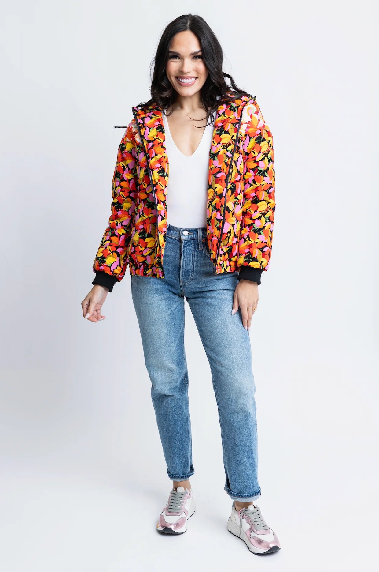 FLORAL BURST PUFFER JACKET