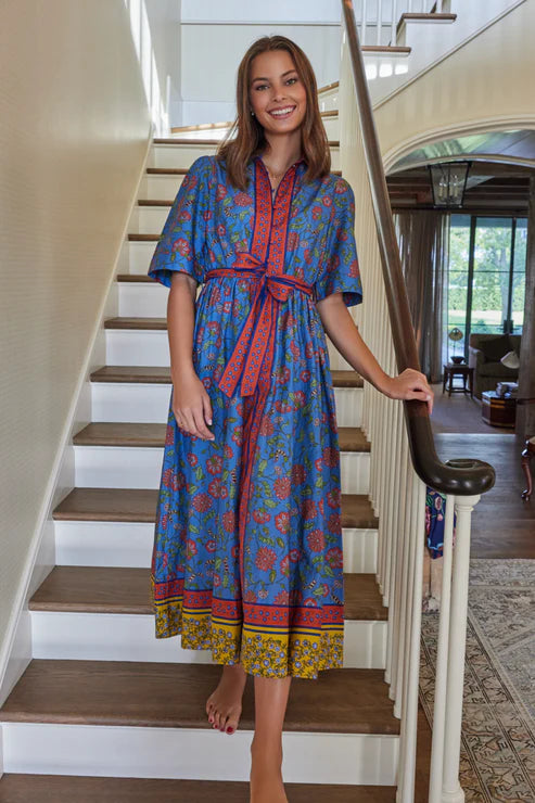 ALEXANDRA COLLAR DRESS IN DUSKY BLOOM