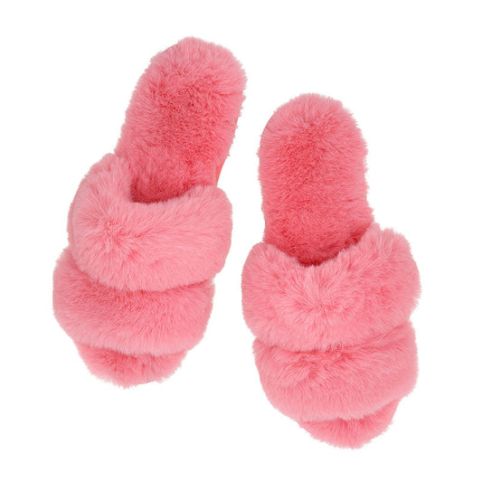 HOT PINK  PLUSH SLIPPERS
