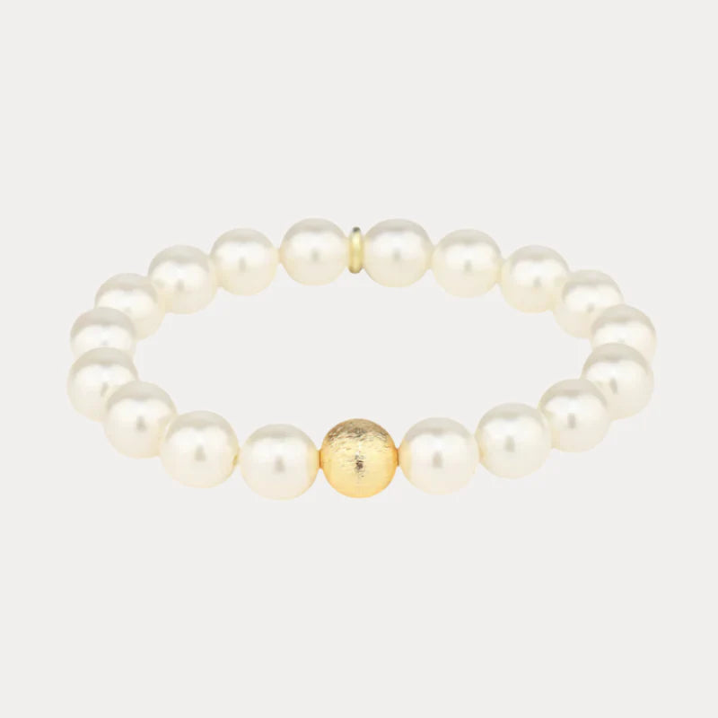 WHITE MALA BEAD BRACELET