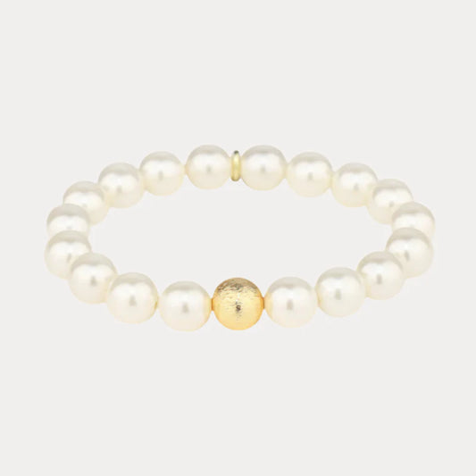 WHITE MALA BEAD BRACELET