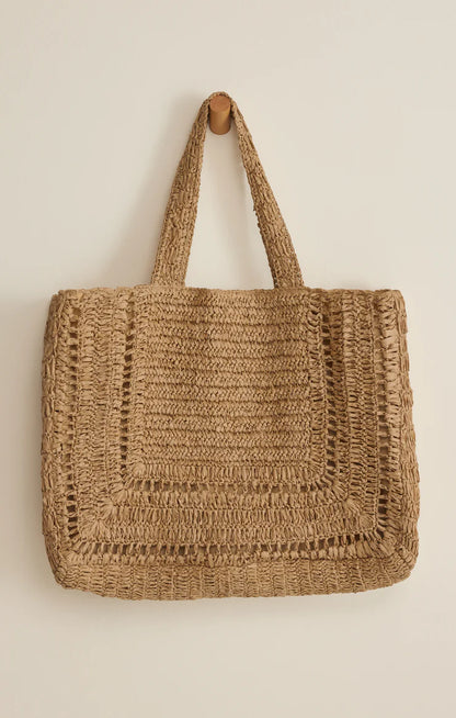 HIDEAWAY RAFFIA TOTE
