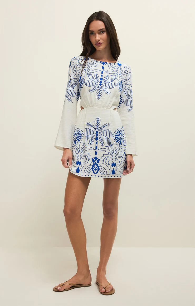 TAHINA AIRY PALM MINI DRESS