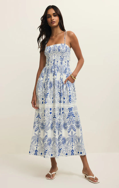 NADINE AIRY PALM MAXI DRESS