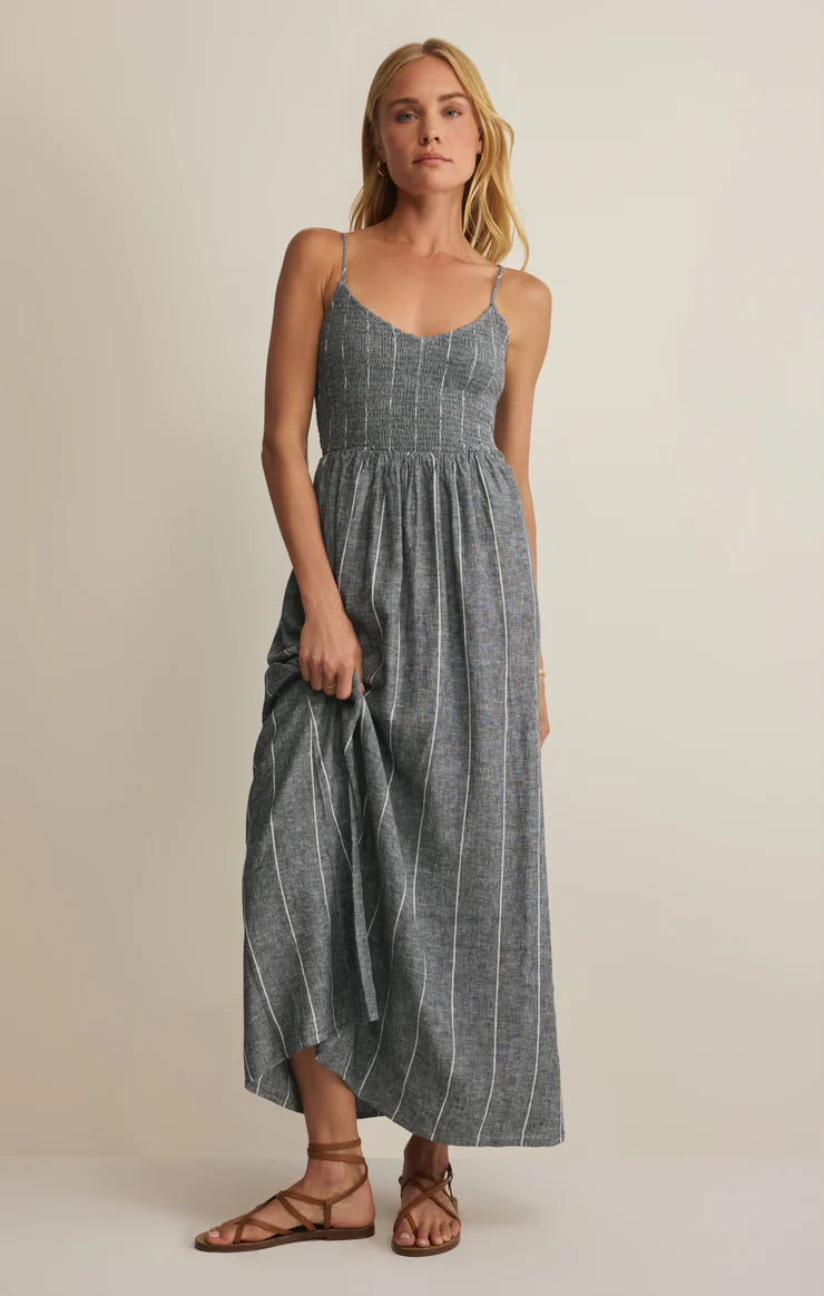 ROMY STRIPED LINEN DRESS