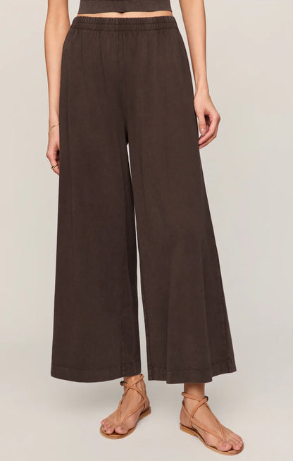 CHOCOLATE JERSEY CROP FLARE PANT