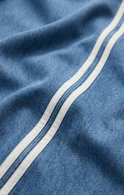 THE SIDELINES DENIM TRACK PANTS