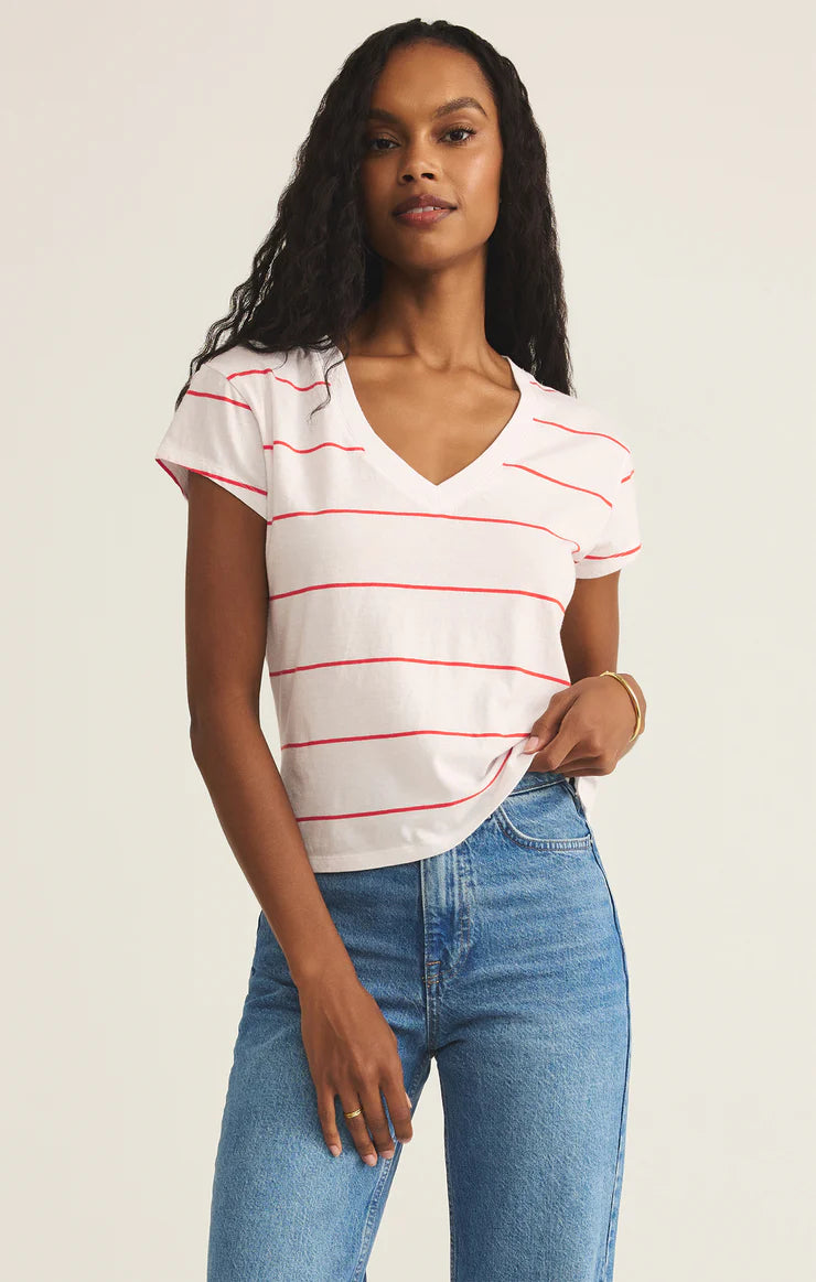 MODERN VNECK STRIPED TSHIRT