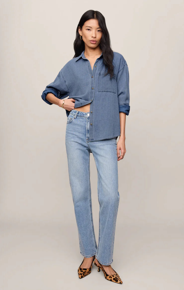 PERFECT INDIGO TWILL BUTTON UP