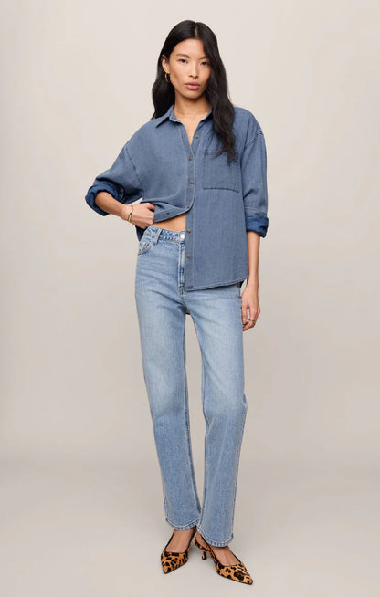 PERFECT INDIGO TWILL BUTTON UP