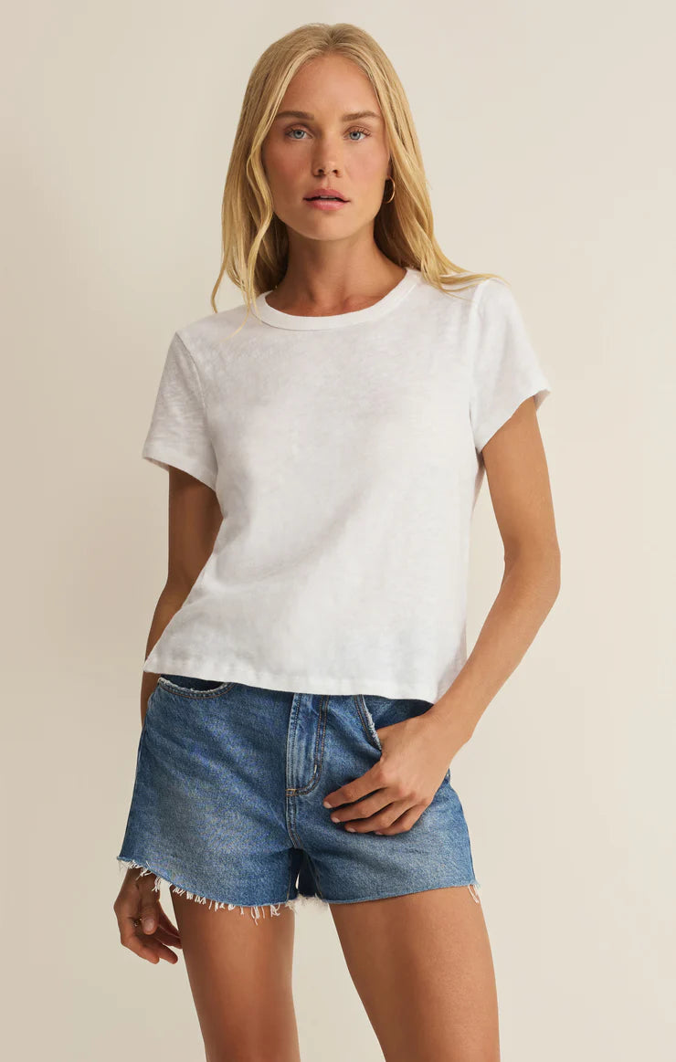 JUNIE SLUB TEE IN WHITE