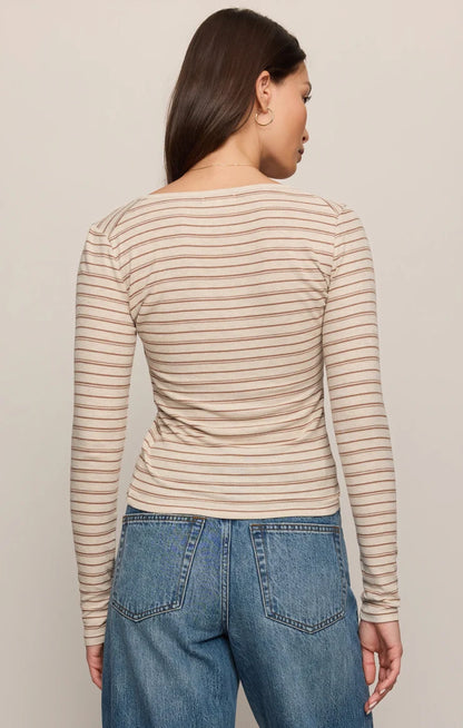 ANDIE STRIPED HENLEY TOP