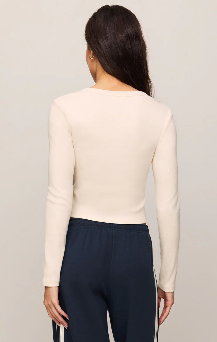 ALL IN CROPPED HENLEY TOP