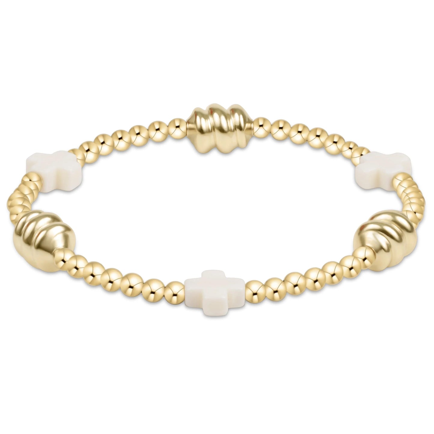 SIGNATURE CROSS OFF-WHITE & ADMIRE GOLD 3MM