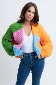 Karlie Colorblock Crochet Cardigan