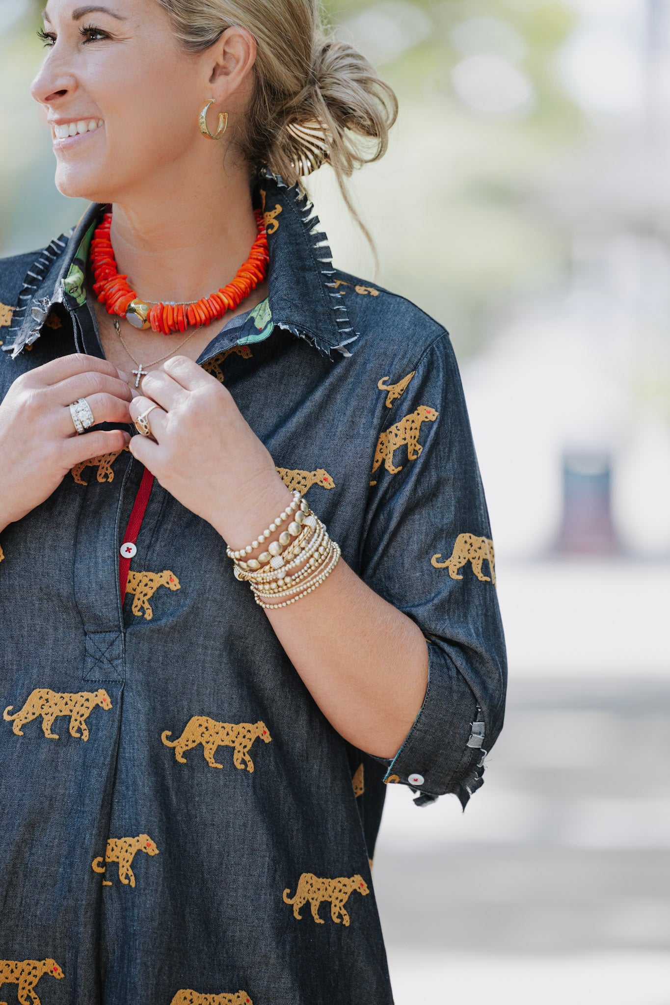 CHEETAH CHATHAM DRESS