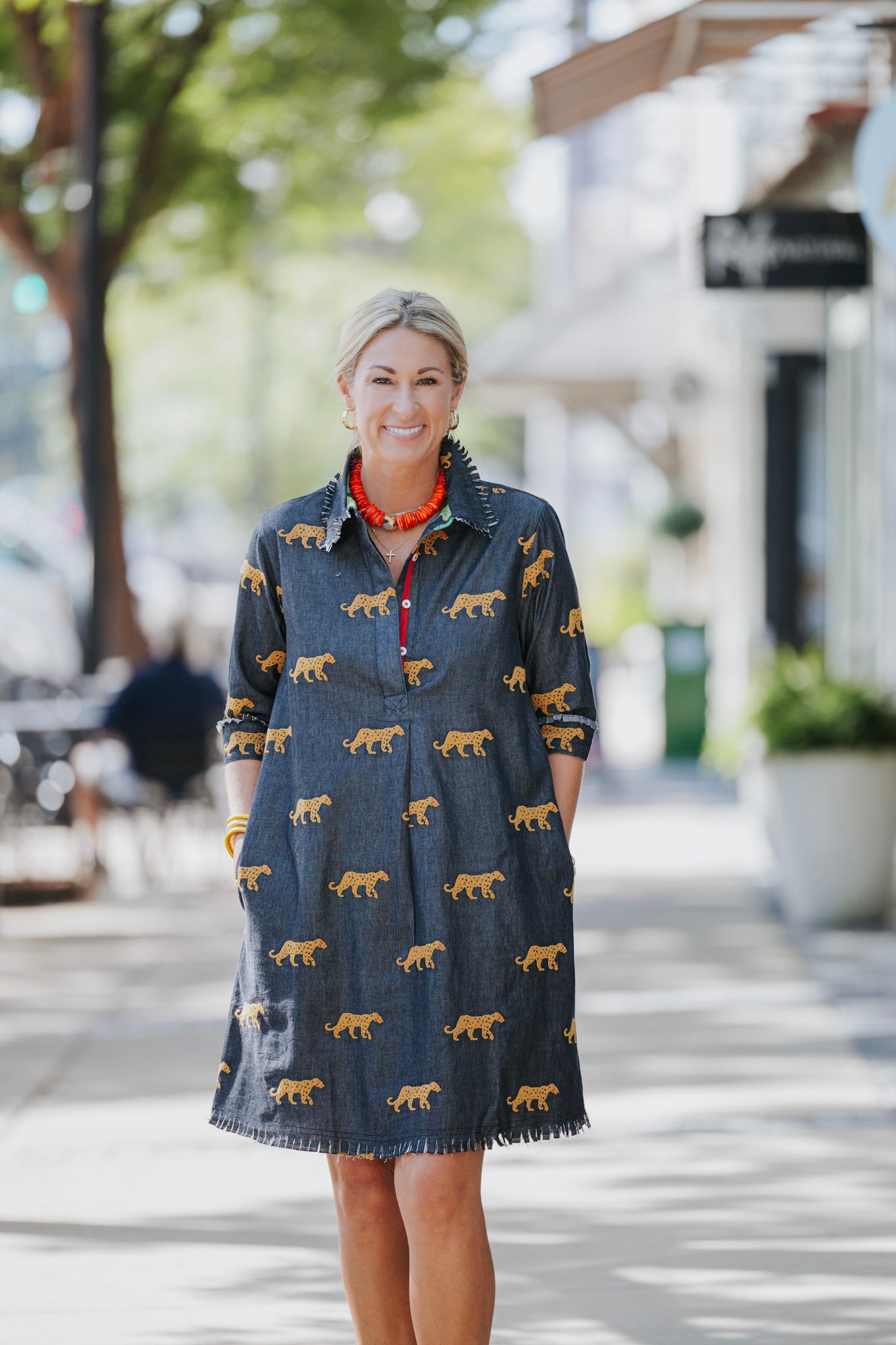 CHEETAH CHATHAM DRESS