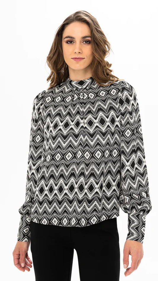 BLACK COMBO BLOUSE