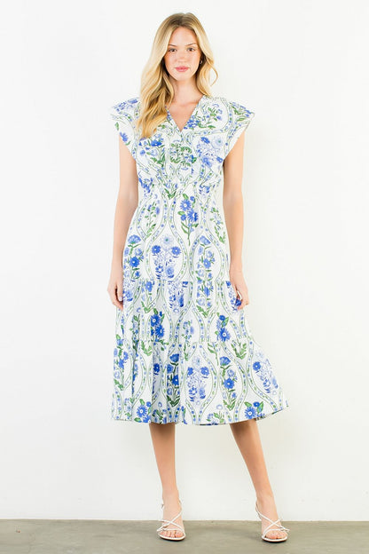RUFFLE FLORAL DRESS