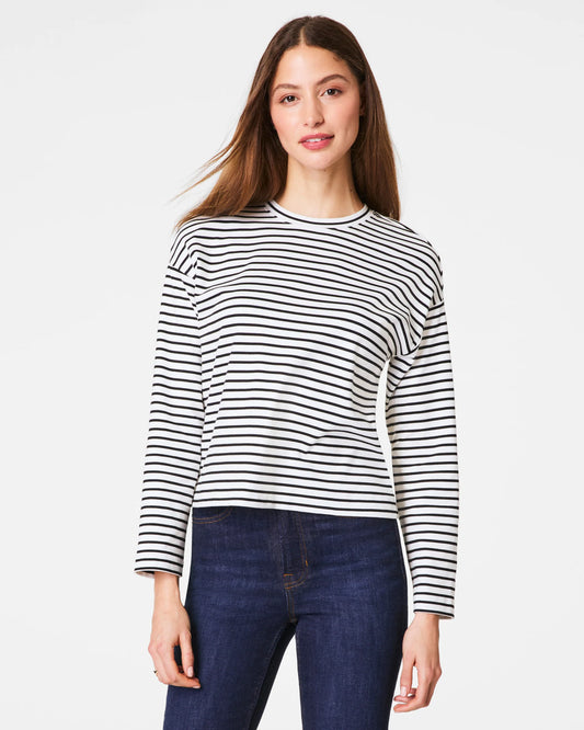 BLACK AND WHITE SPANX TEE