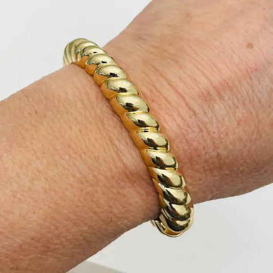 NARROW CABLE HINGED BANGLE