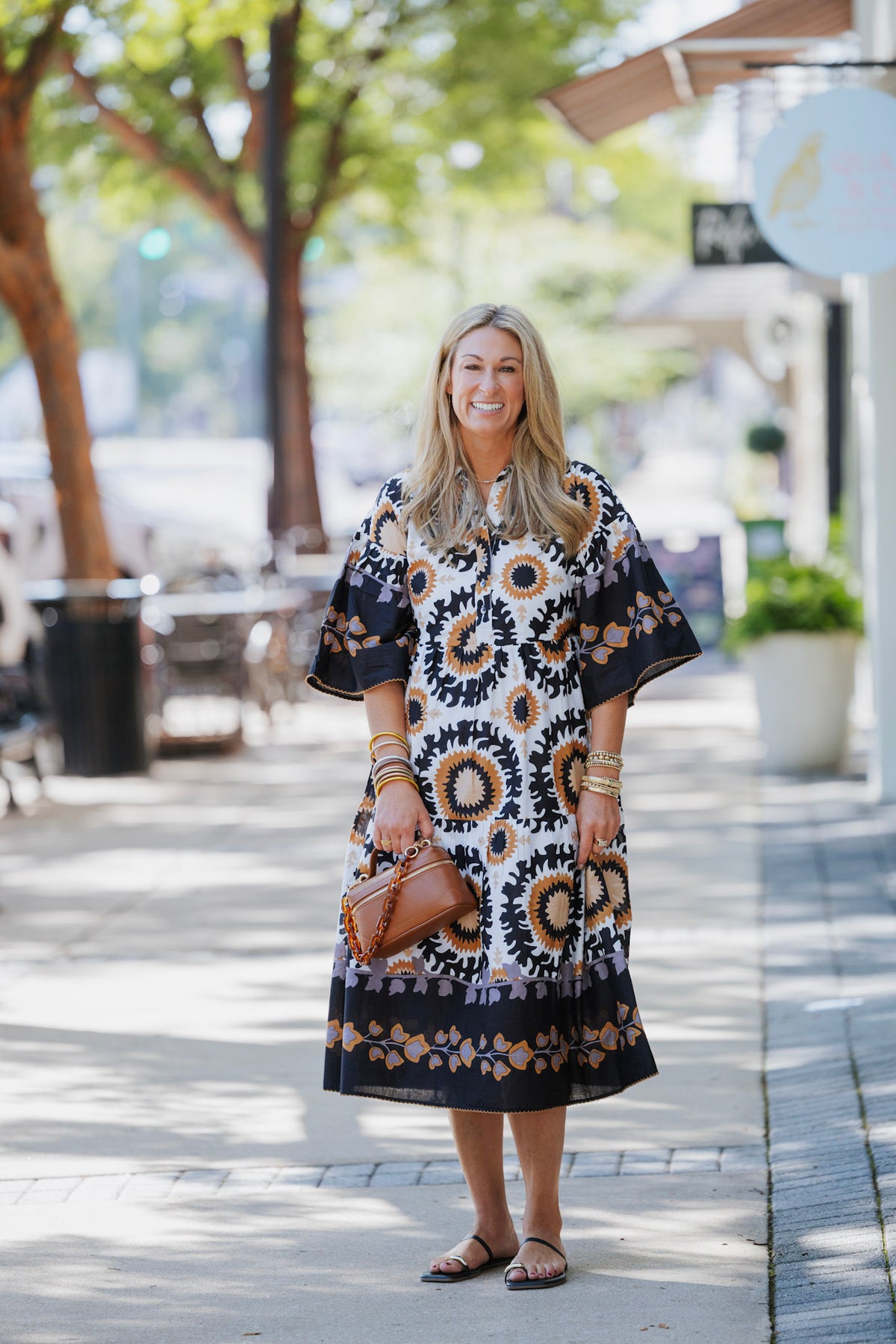 BORDER PRINT DRESS