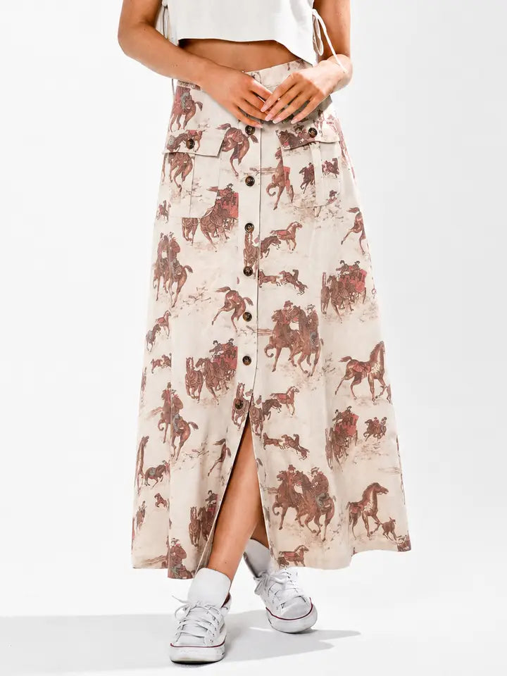 HORSE MAXI SKIRT