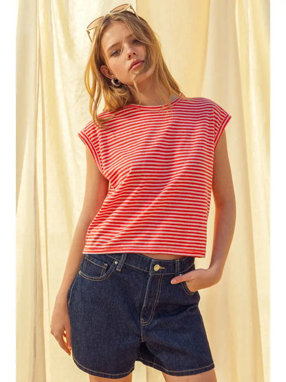SLUB STRIPE TEE