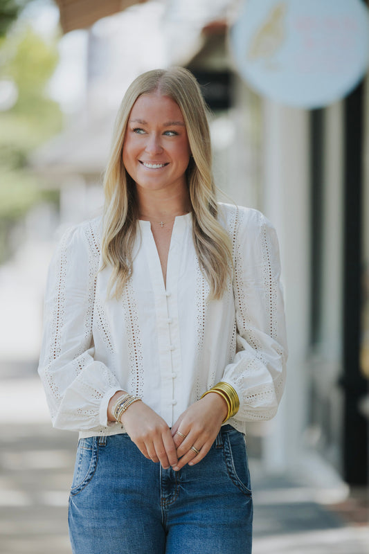 LOUELLA BUTTON UP TOP
