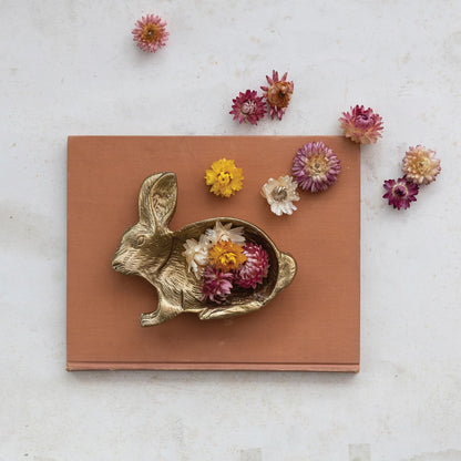 CAST RABBIT TRINKET DISH