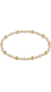 dignity sincerity pattern 4mm bead bracelet - pearl