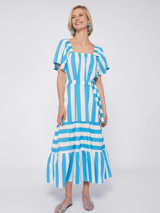 PALMIRA TURQUOISE STRIPES DRESS