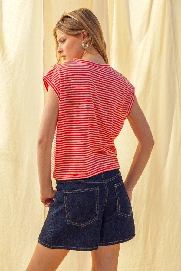 SLUB STRIPE TEE