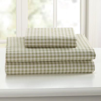 QUEEN GINGHAM SHEET SET