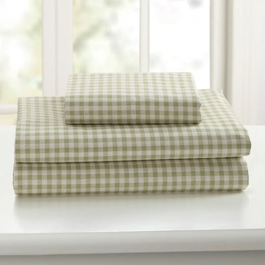 QUEEN GINGHAM SHEET SET