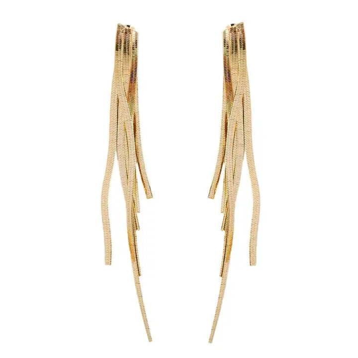 SKINNY GOLD CASCADING EARRINGS