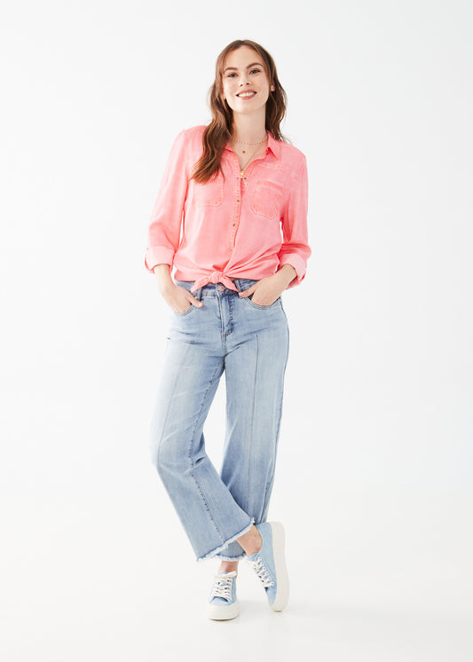 ROLL TAB TENCEL TOP