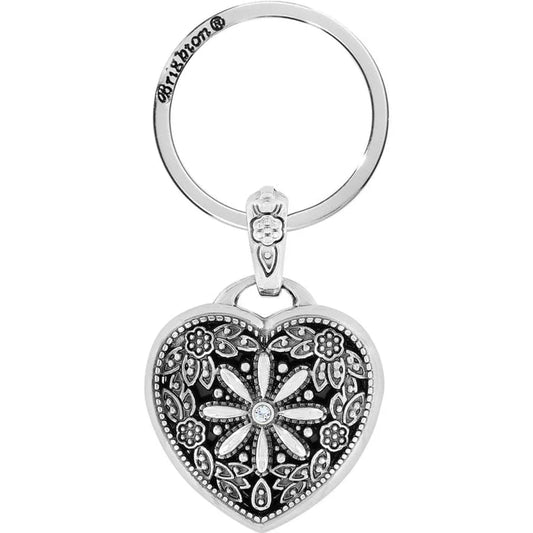 FLORAL HEART  LOCKET KEY FOB