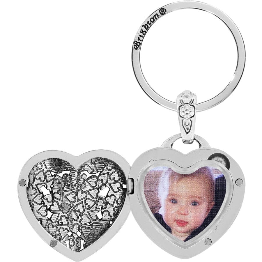 FLORAL HEART  LOCKET KEY FOB