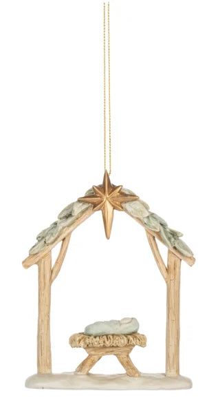 BABY JESUS IN MANGER ORNAMENT