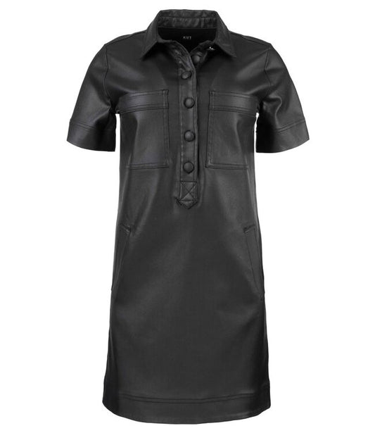 TATIANA BLACK PLEATHER DRESS