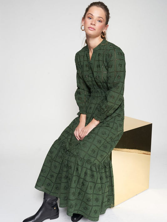 VERDE BORDERD  DRESS