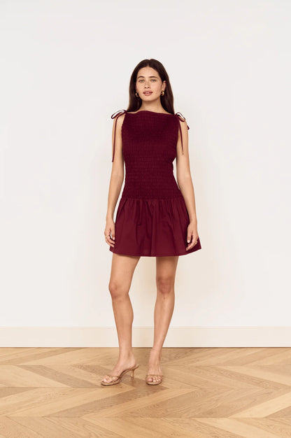 LOLA SHIRRED MINI DRESS
